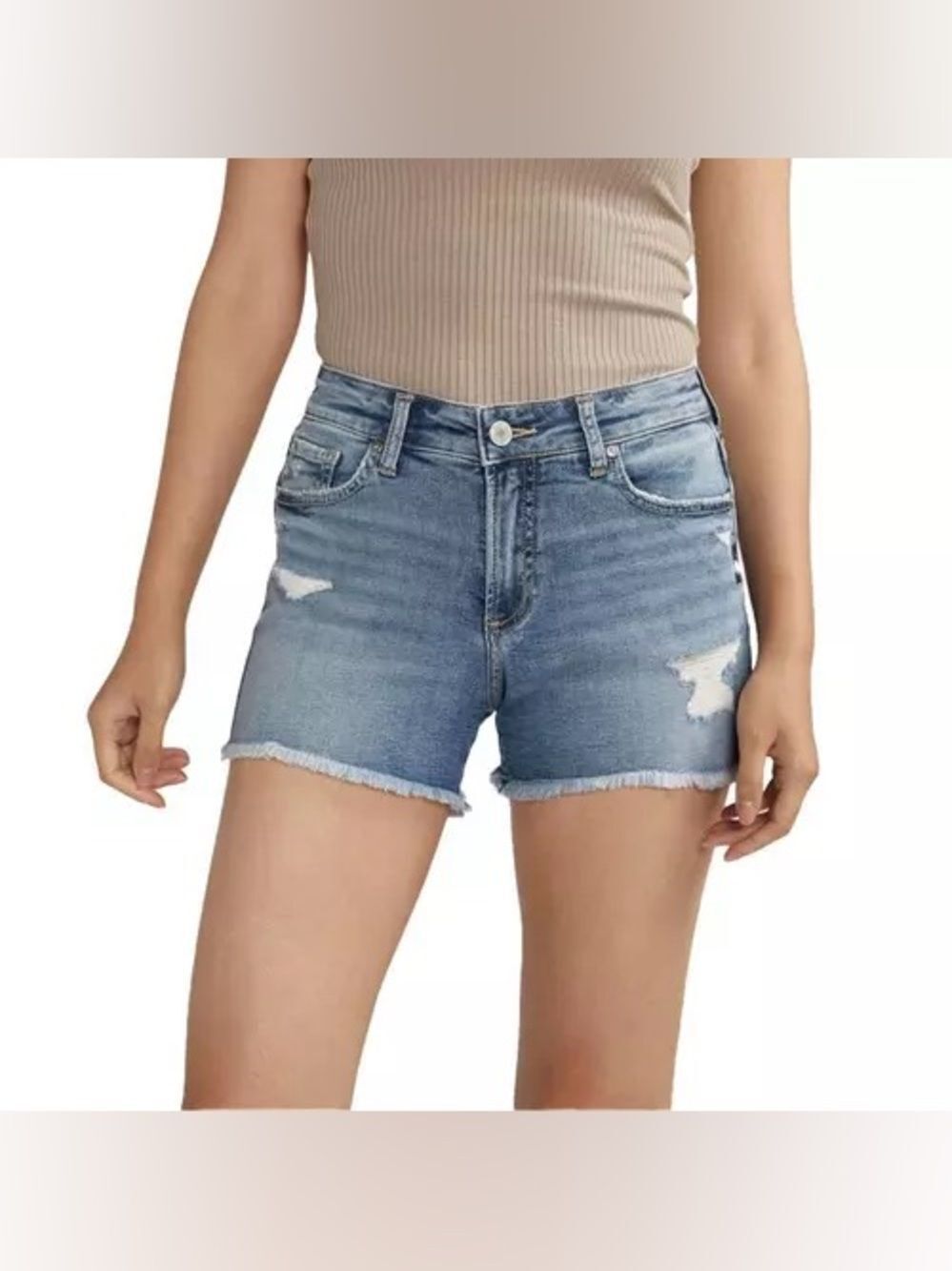 Silver Jeans Co. Suki Curvy Fit Luxe Stretch Jean Shorts NWT Size 14W Indigo